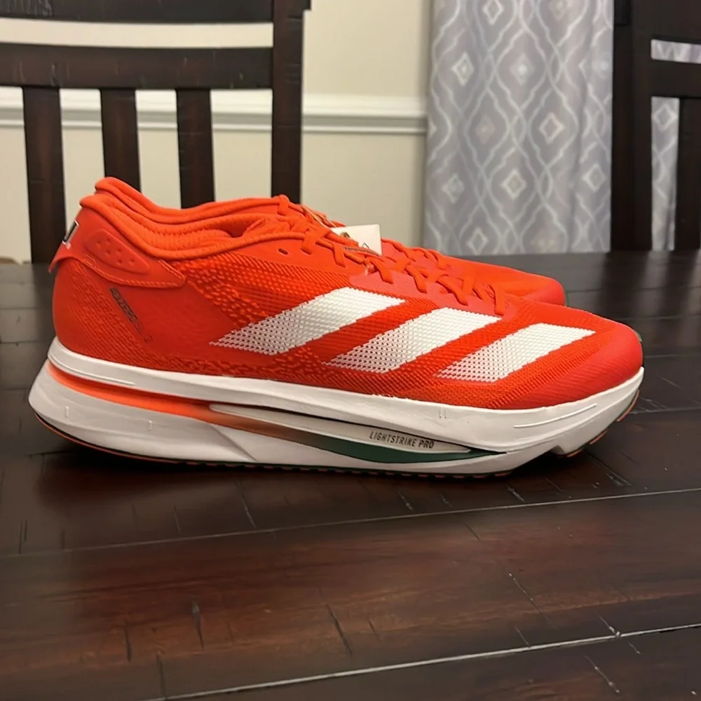 Adidas Adizero SL2 Miami Hurricanes Shoes Sneakers new JQ0240 Men’s Size 12